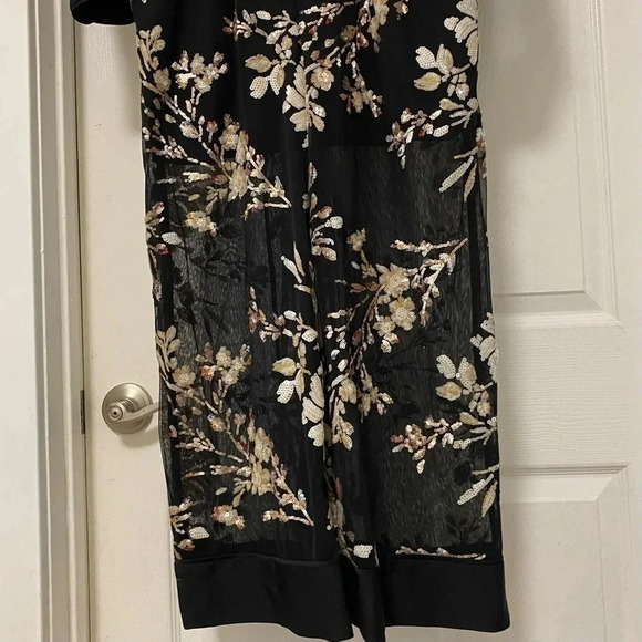 NWT BCBGMaxAzaria Floral Sequin Embroidered Jumpsuit - Picture 5 of 12